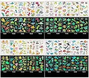 Lehuan 20 Sheets Luminous Tattoo Stickers for Kids, Mixed Style Temporary Cartoon Tattoo, Glow In The Dark Tattoos for Boys and Girls (Pattern 2)