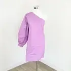 Bird & Knoll Effie One Shoulder Dress Long Sleeve Relaxed Fit Lilac Size S New