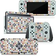 Tacky Design Mosaic Skin for Nintendo Switch Skin - Premium Vinyl 3M Blue Nintendo Switch Stickers Set - Switch Skin for Console, Dock, Joy Con - Decal Full Wrap