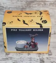 VTG Halloween Decor Polly Tealight Candle Holder Witch and Jack O Lanterns Kmart