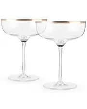 Twine Copper Rim Crystal Coupe Set
