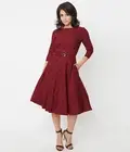 Unique Vintage Swing Dress - Polka Dot Retro 50s Pinup Rockabilly Punk Devon Sm