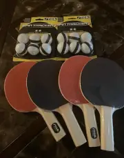 Stiga Classic 4-Player Set Ping Pong Paddles Table Tennis Rackets with 8 Balls