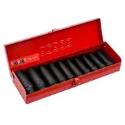 Force 3084 3/8" Dr 6pt 63mmL Deep Impact Socket 8-19 Metric 5/16-3/4 SAE 8pc Set