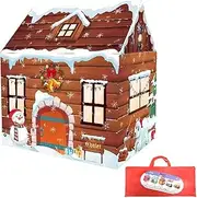 Play Tent for Kids, Children's Playhouse Tent Roll-up Door and Windows, Playhouse Indoor Outdoor Folding Portable Play Tent with Carry Bag for Boys and Girls