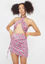 Chasing The Sun Floral Halter Dress