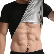 Men's Sauna Shirt - Body Shaper Shirt for Workout | Gym Sauna Top, Sweat Suit Compression T-Shirt, Body Shaper Shirts for Workout Sports Qte-au