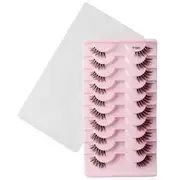 Lashie - Set of 10 Pairs: Volume Criscross Half False Eyelashes Y1001 - Black - One Size