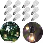 12/24/36 Pack E27 Screw Cap S14 11W Dimmable Filament Warm Yellow Light Bulbs