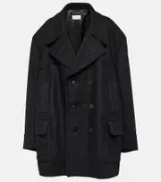 [Maison Margiela] Maison Margiela Kaban oversized wool-blend coat AU 6 black