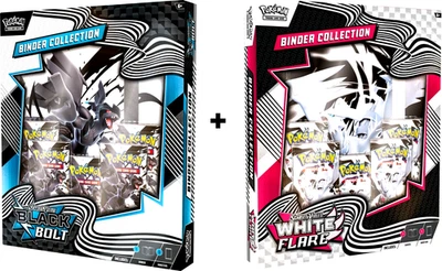 2 Pokemon TCG SV10.5 Black Bolt & White Flare Binder Collection Box Sealed New