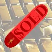 Brand New $OLD RED AND GOLD STAMPED Skateboard Deck 8.0