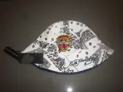 ADULT ED HARDY OSFM WHITE/BLUE REVERSIBLE BUCKET HAT - NWT.