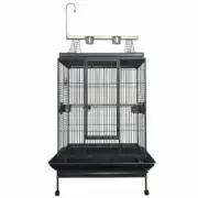 XX-Large 223cm Black Vein Macaw Parrot Aviary Bird Cage Perch With Gym On Wheels