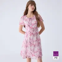 在飛比找momo購物網優惠-【ILEY 伊蕾】甜美花漾印花洋裝(粉色；M-XL；1242