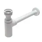 Matte White ROUND BOTTLE TRAP 32/40 mm WASTE for wall hung basin vanity