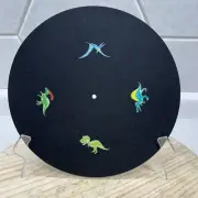 Black Felt Turntable Mat Custom Fun Dinosaur Theme Fits Audio Technica & Others
