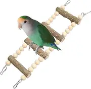 Wooden Bird Ladder, Parrot Perch Swing, Pet Bird Climbing Toys for Conures Macaws Lovebirds Finches Cockatiels