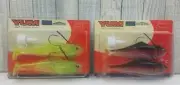 2 Packs YUM "Sweet Cheeks" 5.5" 1/2oz Fishing Lures Chartreuse & Rainbow Trout
