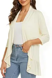 [Generic] Novealcrbe Women's Casual Lightweight Open Front Cardigans, 3/4 Sleeve Cardigan for Women