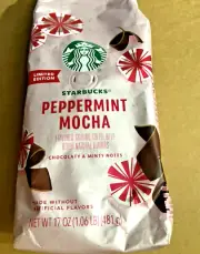 Lot 2*17oz Starbucks Peppermint Mocha Ground Coffee Brew Holiday B0422 Free Ship
