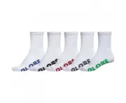 Globe Socks Crew Stealth 5pk White US 7-11