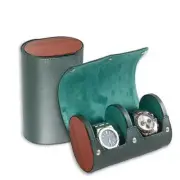 Bey Berk Radford Two Watch Case in Hunter Green Leather