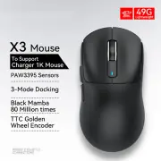 Wired Mode 8KHz Bluetooth Mouse,Tri-Mode,Wiredless 4KHz,Lightweight Gaming Mouse