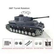 Henglong 1/16 7.0 Panzer IV F2 RTR BB IR RC Tank 3859 360° Rotate Metal Tracks