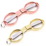 2 Pack Folding Travel Scissors Portable Mini Shear Glasses Shaped for Sewing