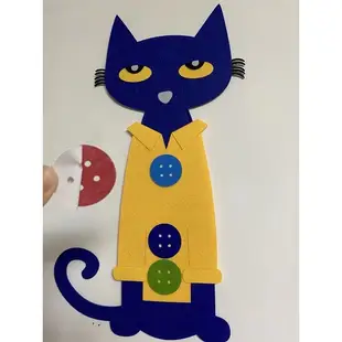 皮特猫套手手偶繪本道具教學教具扣子背膠pete the cat and his four groovy buttons