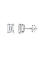 Bloomingdale's Fine Collection Certified Lab Grown Emerald-Cut Diamond Stud Earrings in 18K White Gold, 2.0 tcw