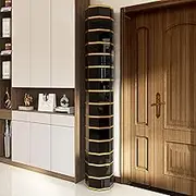 15 Tier Rotating Shoe Organizer Cabinet, 360° Rotating Metal Shoe Storage Rack for Entryway Space Saving and Tower Display Shelf