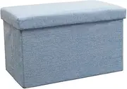 Storage Stool Footstool Storage Trunk Toy Box Chair Pouffe Stool Practical Footrest Footstool (Color : Blue)
