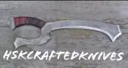 Handmade knife Klingon Mek'leth forged artistic rendition knife with sheath