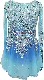 [Zagitova] Ice Figure Skating Dress for Girls Printing Women Handmade Competition Dance Clothing with Shiny Rhinestone