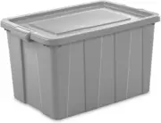 4 Pack Tuff1 Storage Tote, Stackable Plastic Bin with Lid, 30 Gallon
