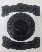 Harley Davidson Patches iron on / sew on vests and jackets Skull Patch Black