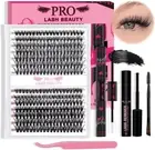 PRO DIY Lash Extension Kit 280Pcs Lash Clusters Kit Eyelash Extension Kit with L