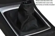 BLACK STITCH MANUAL LEATHER SKIN GEAR BOOT FITS SUBARU IMPREZA WRX 2015