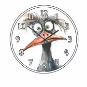 A Wacky Crazy Duck Wall Clock Cartoon art 3 size choices Time Piece