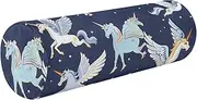 miaozhen Cartoon Unicorns Pegasus Navy Blue Cylinder Neck Pillow Cylinder Throw Pillows for Couch almohada para Cuello