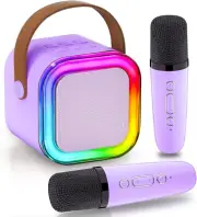 Kids Karaoke Machine with 2 Wireless Microphone, Mini Bluetooth Speaker for A...
