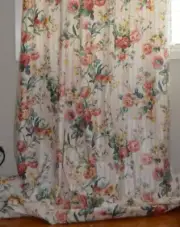 4 drapes English Chintz Floral Stripe Classic (Vintage Fabric New drapes )