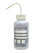 GHS Customizable Labels LDPE Wash Bottles DIY White 500mL 1, 2, 3, & 5 Packs