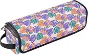 [sanluoli] Hair Tool Travel Bag for Women with Heat Resistant Mat Hair Tools Organizer Storage Bag Tropical Leaves Colorful