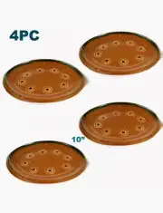 4 X Plates Plato De Barro Round 10” Mexican Floral Traditional Handmade Painted