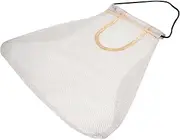 Amosfun 2 Pcs Kitchen Storage Mesh Bag Kitchen Fruit Vegetable Dispenser Green Handbag Produce Toiletry Storage Bag Baggies Folding Makeup Bag Tote Washable Bags Beige Polyester Mesh