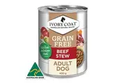 Ivory Coat Adult All Breeds Grain Free Wet Dog Food Beef Stew 12 x 400g