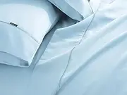1200 Thread Count Cotton Rich Sheet Set, King Single, Pearl Blue